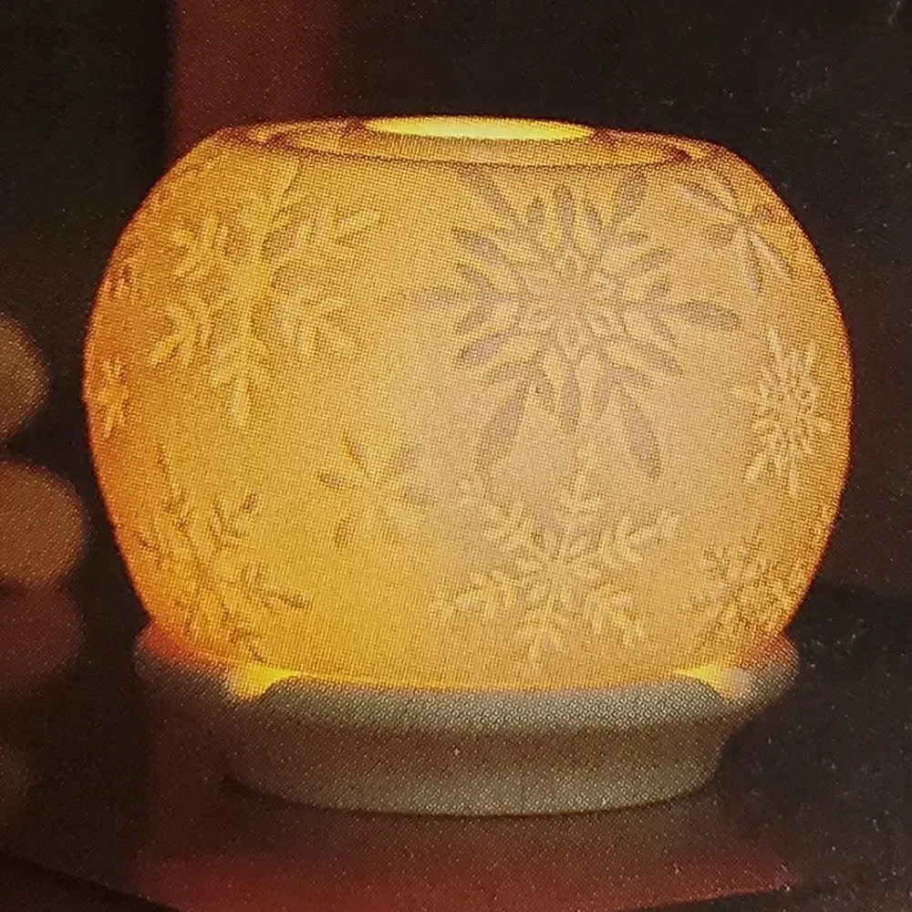 💜PartyLite Ivory Snowflake Illuminescents Fragrance Warmer - Picture 5 of 12